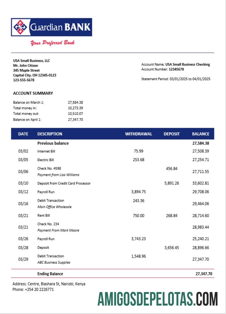 Imprimível Declaração de Conta da Firma Guardiã Modelo Word e PDF (1)